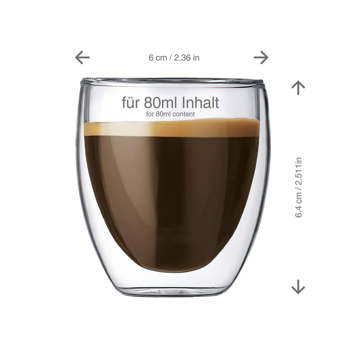 Dimono 6er Set Doppelwandige Espressogläser 80ml – Thermo-Design #Anzahl_1