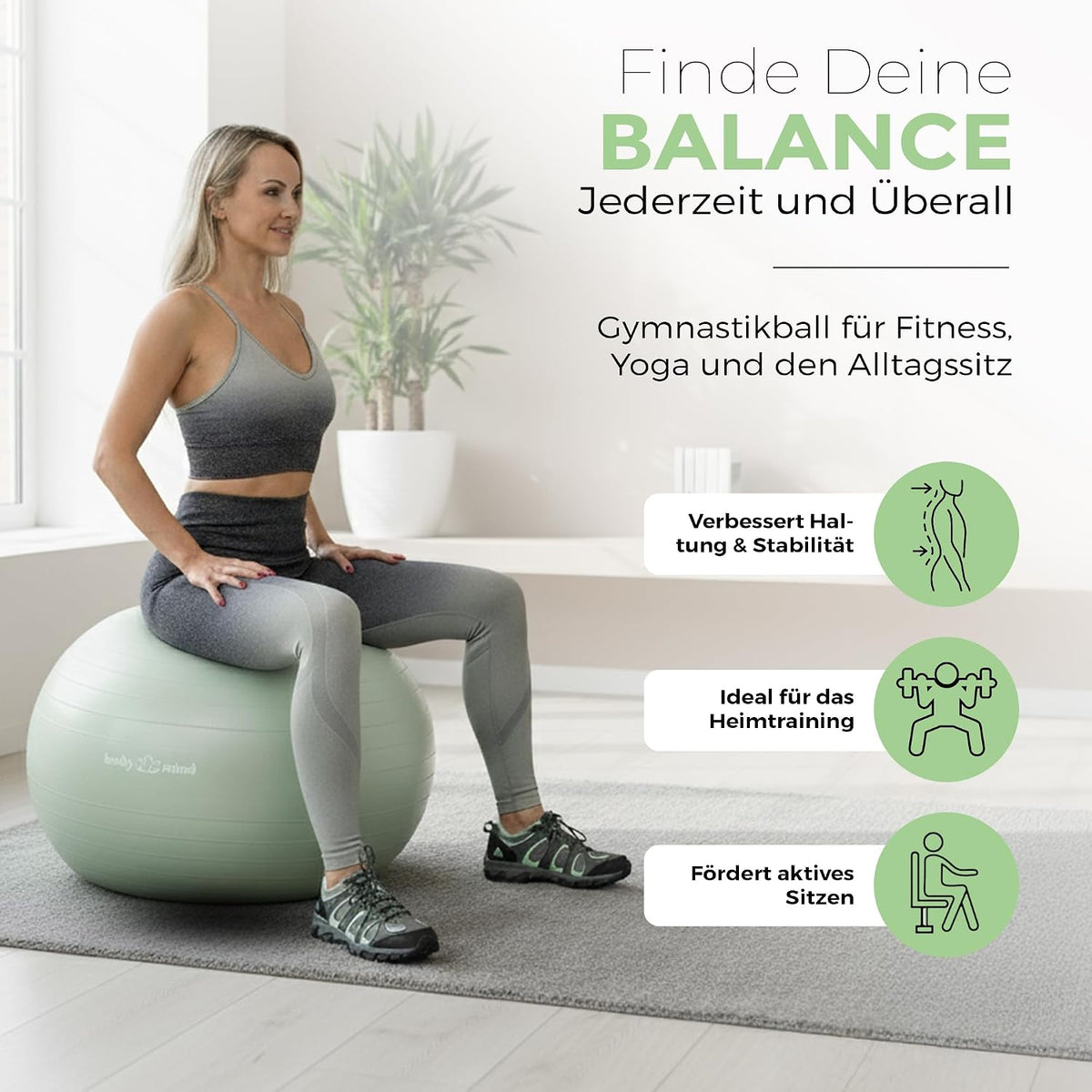 Body & Mind Gymnastikball Grün Detailbild #Farbe_Grün