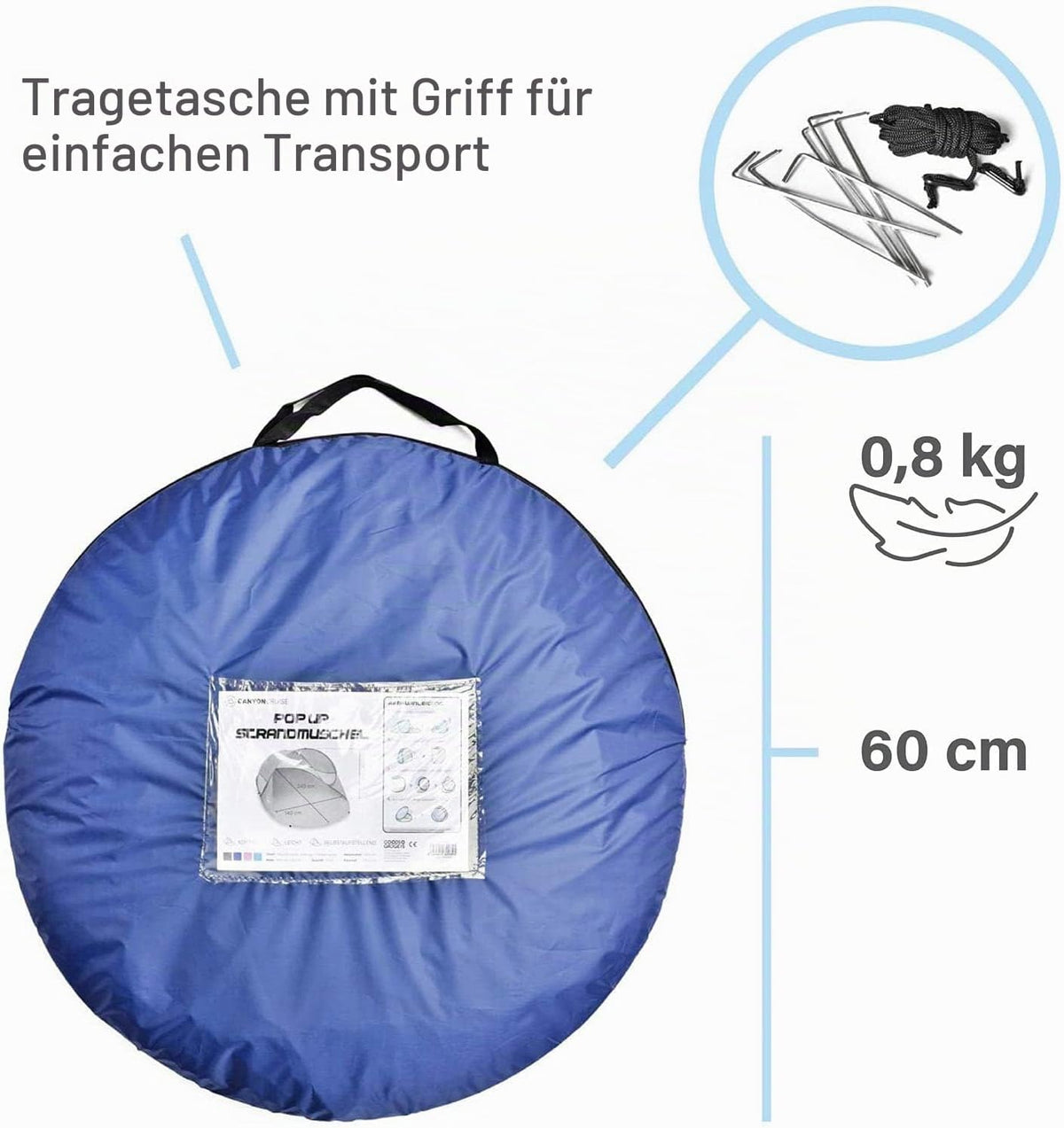 Canyon Cruise Pop-up Strandmuschel #Farbe_Blau