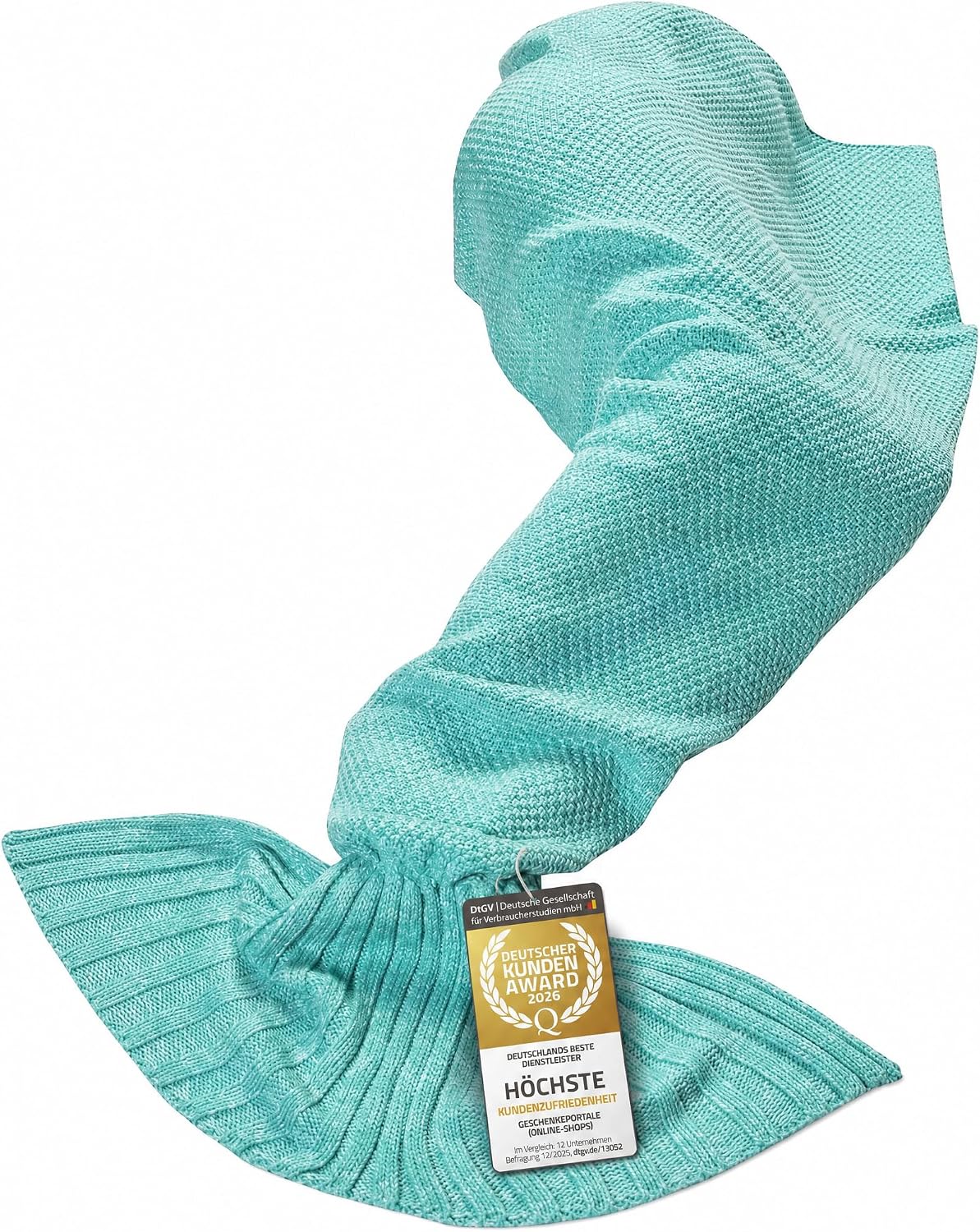 Feluna Meerjungfrau Kuscheldecke – 180x85 cm – Weiche Strickdecke #Farbe_Mint-Grün