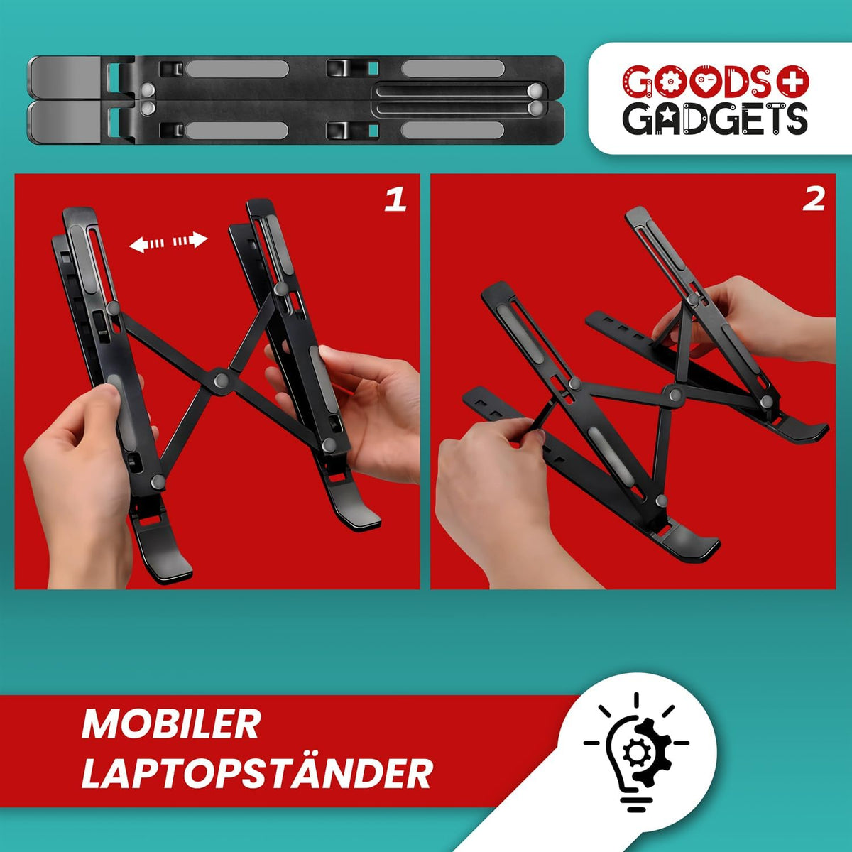 Ergonomische Laptophalterung – Faltbar & Höhenverstellbar #Variante_Kunststoff