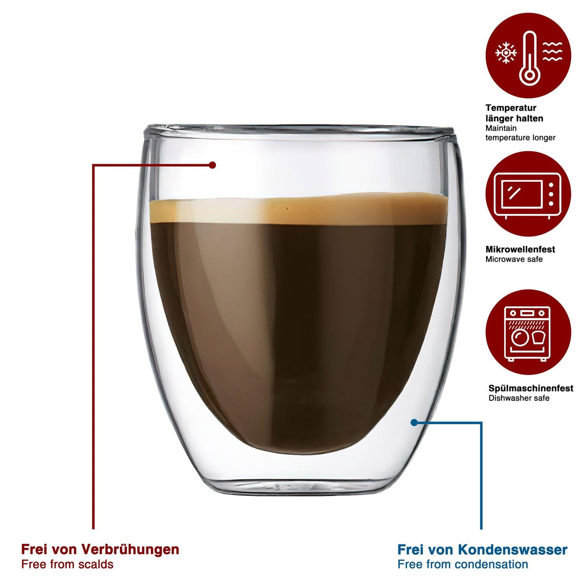 Dimono 6er Set Doppelwandige Espressogläser 80ml – Thermo-Design #Anzahl_2