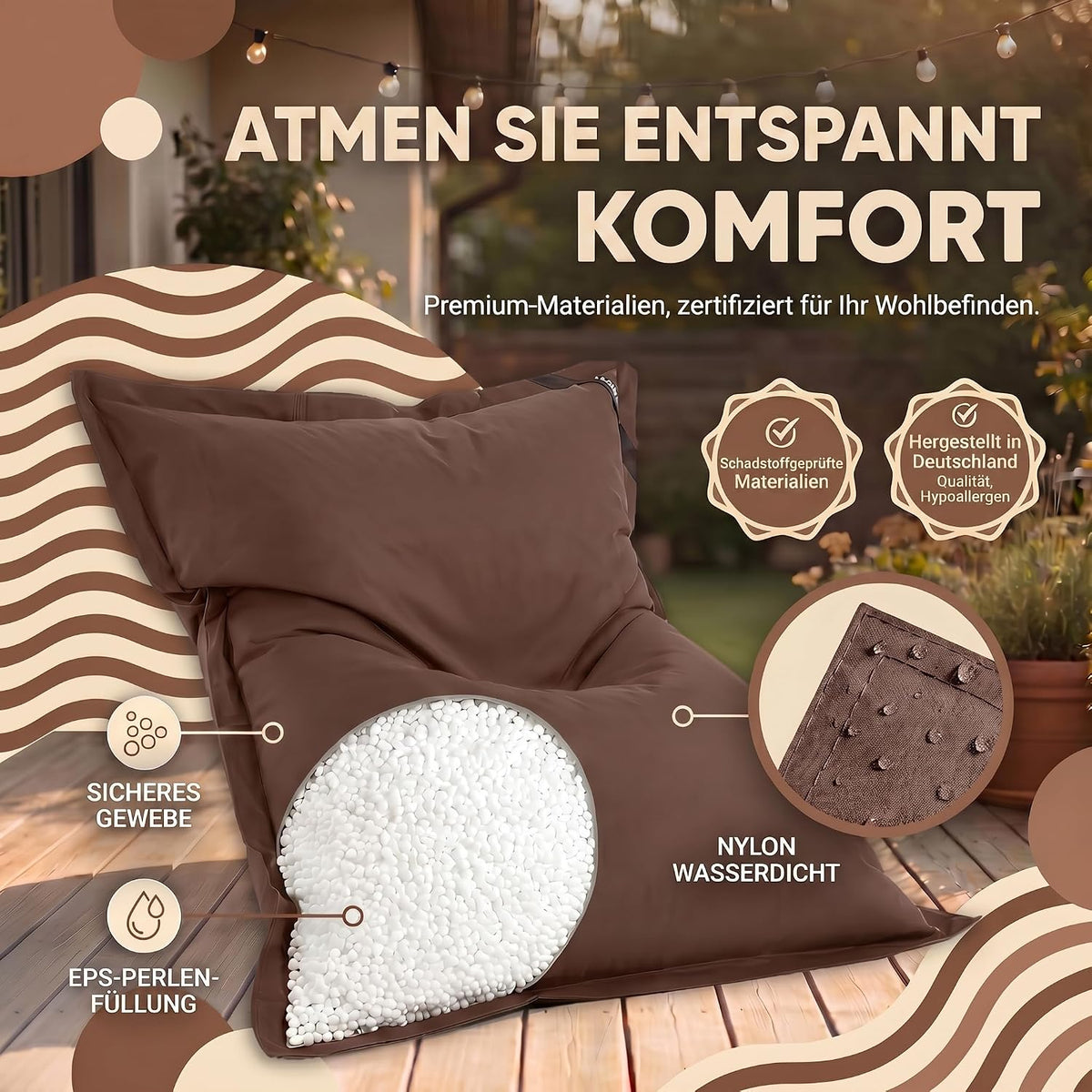 LazyBag XXL – archivierte doppelte Aufnahme (Braun) #Farbe_Archiv