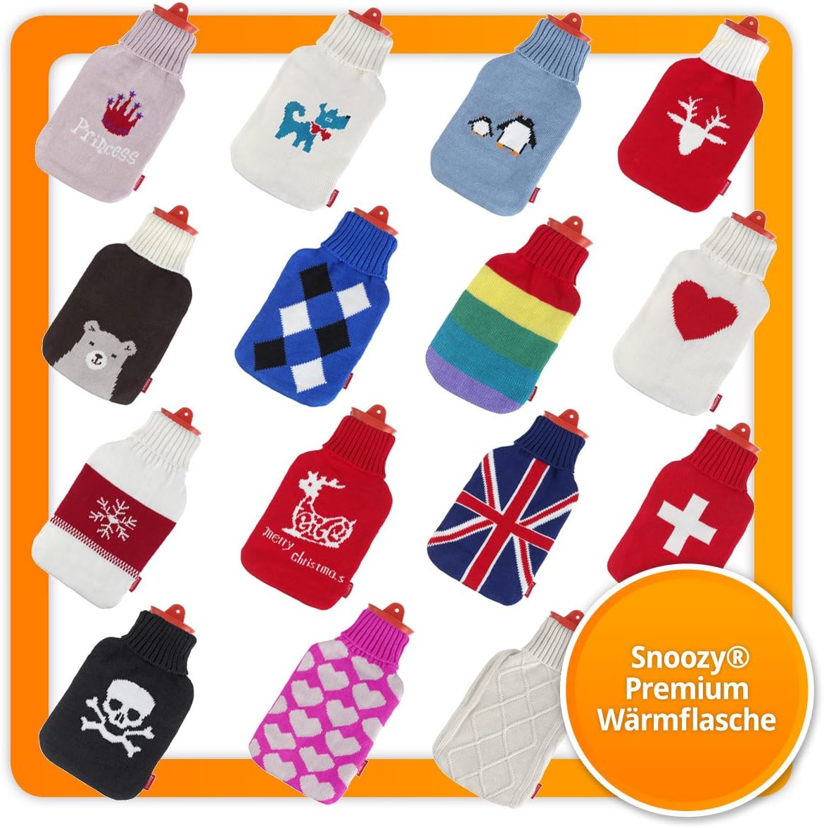 Snoozy 2L Wärmflasche mit Strick-Bezug