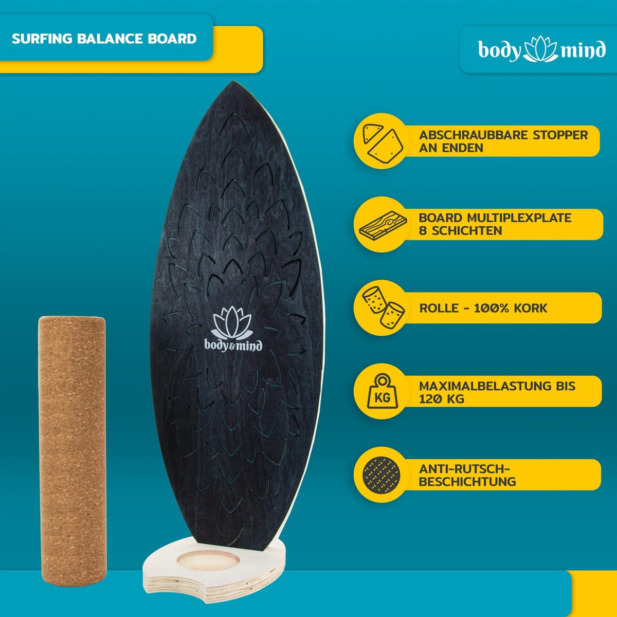 Balance-Board Surfbrett Light Waves Produktbild 8 #Farbe_Light Waves