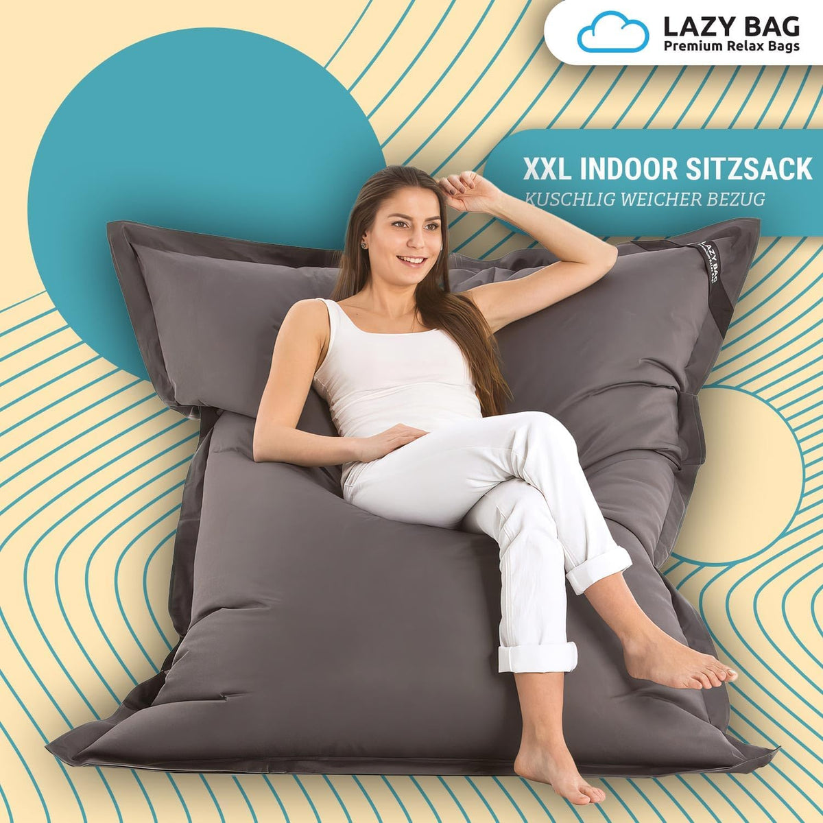 LazyBag XXL Indoor – graue Aufnahme, nicht für Outdoor-Farbgalerie #Farbe_Archiv