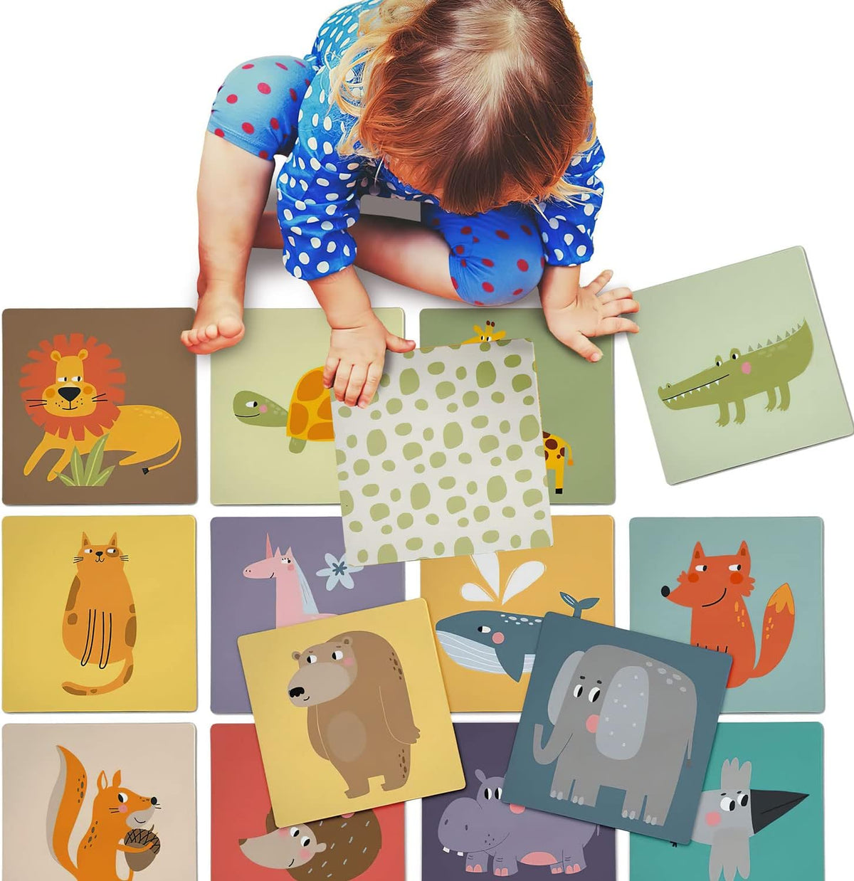 Memo² Holz-Memory für Kinder - Hochwertiges Tier-Gedächtnisspiel #Variante_Jumbo XXL (36 Karten)