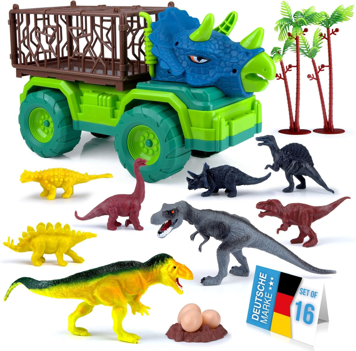Dino Spiel-Set mit Spielmatte & Box - Robustes Kinder-Geschenk #Variante_Truck