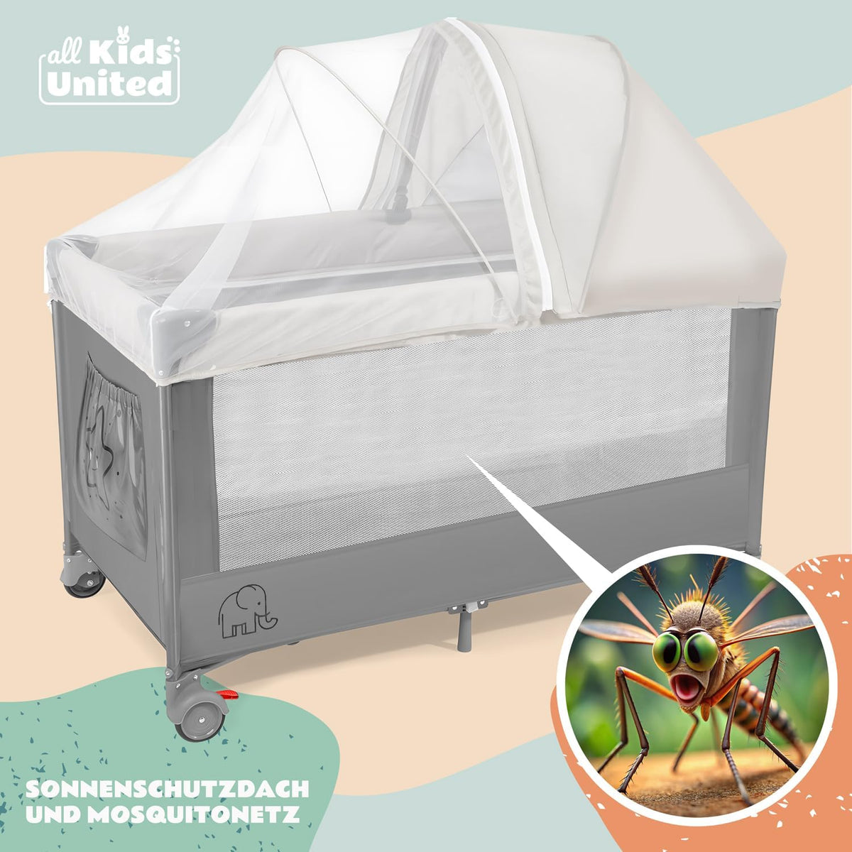 Baby-Reisebett Grau #Farbe_Grau