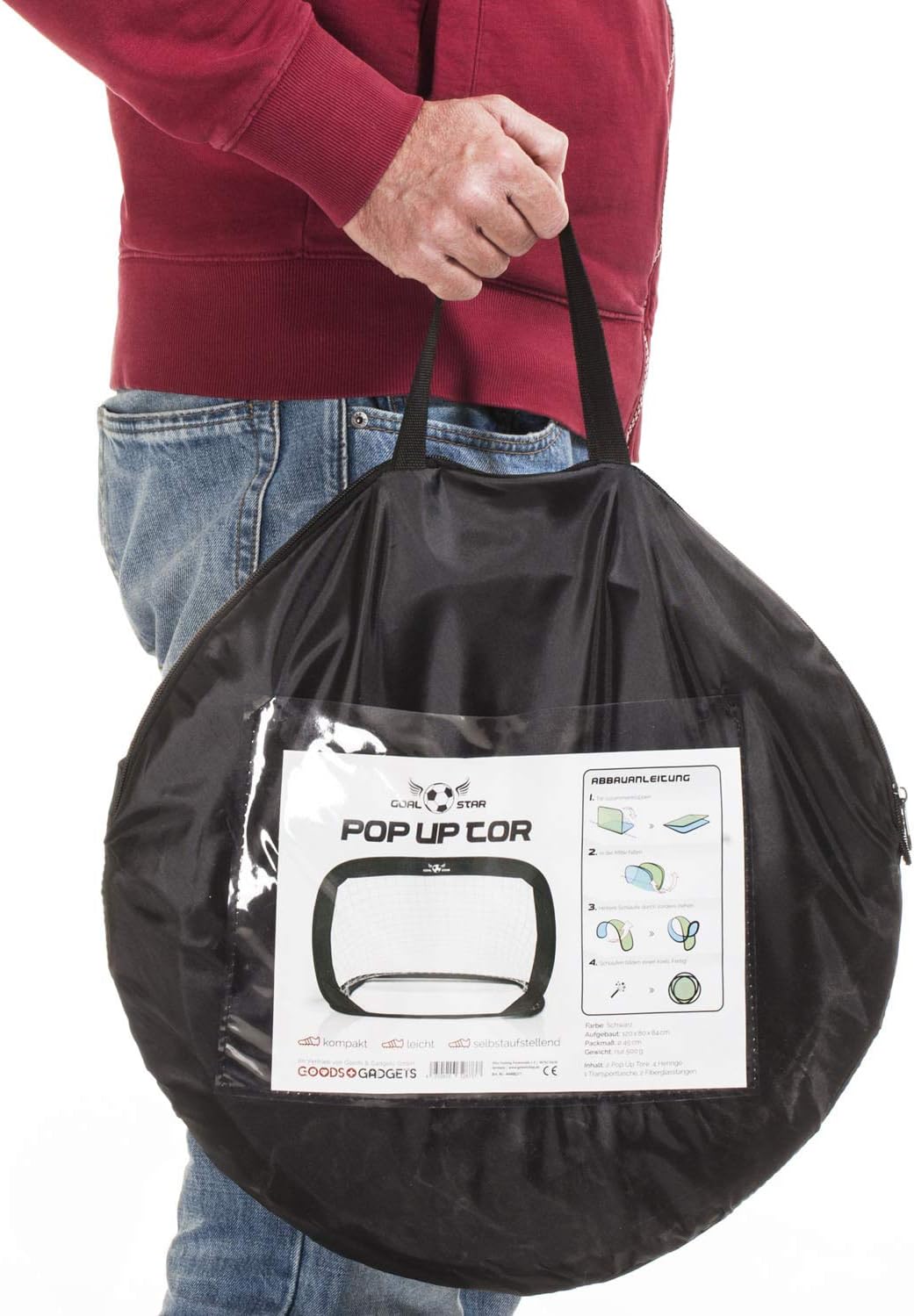 Pop-up Fußballtor 120x80x80cm - Selbstaufstellendes Tor #Variante_2er Set