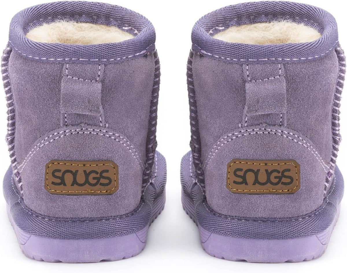 Snugs Kinder Lammfellstiefel – Warme Winterstiefel aus Rauleder #Farbe_Lila