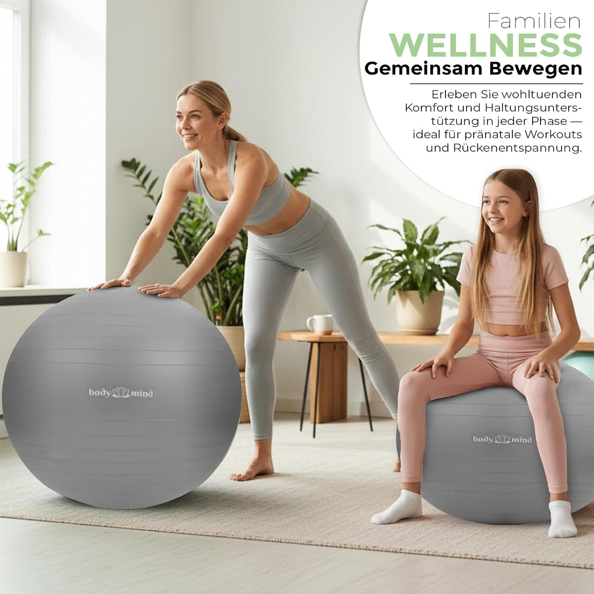 Body & Mind Gymnastikball Grau Detailbild #Farbe_Grau