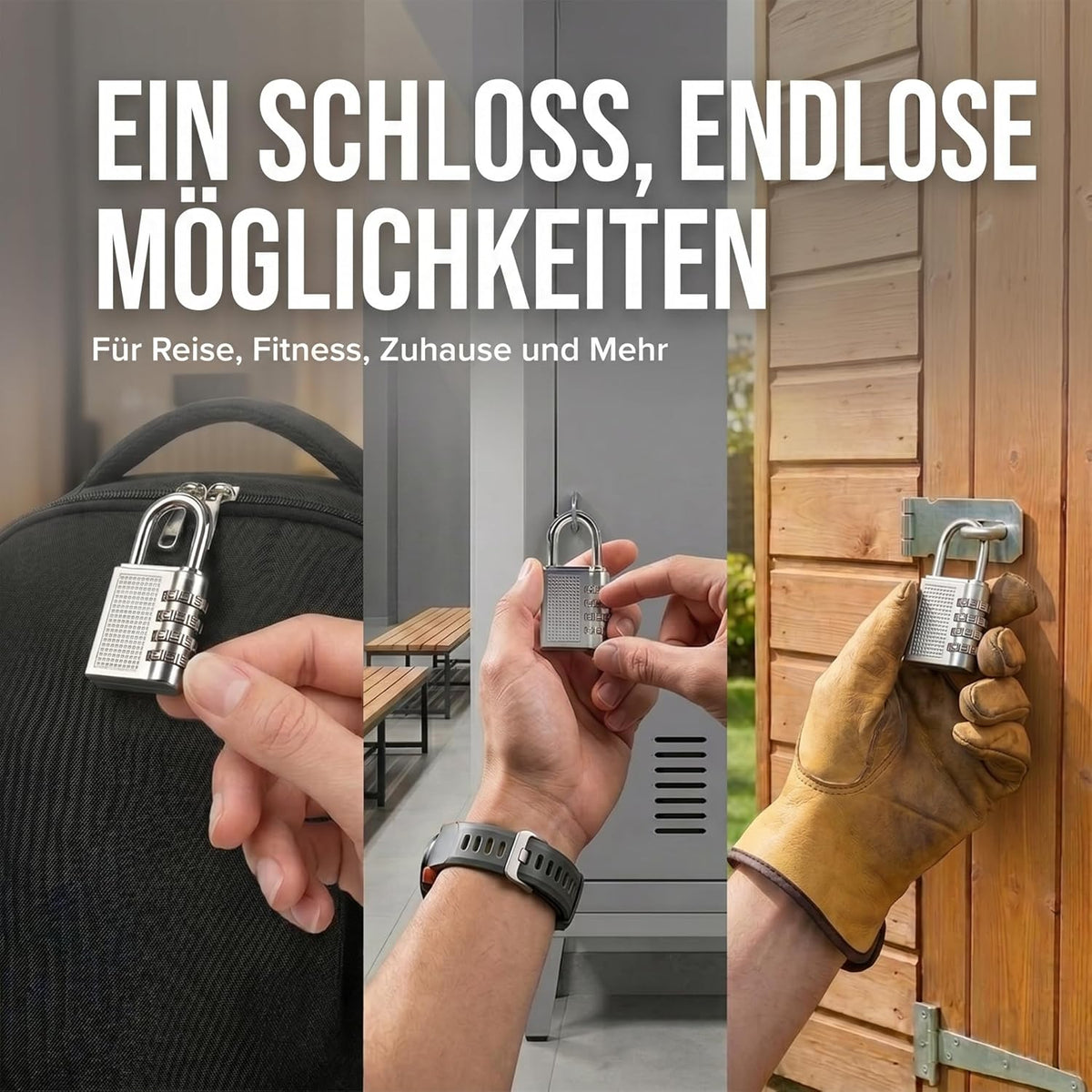 Zahlenschloss Vorhängeschloss mit 4-stelligem Code - Robust & Sicher #Anzahl_1