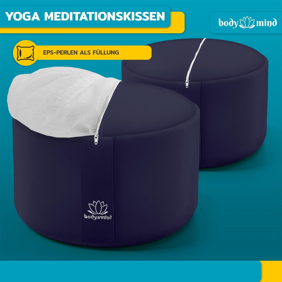 Yoga Meditationskissen - Ergonomisches Bodenkissen zur Entspannung #Farbe_Blau