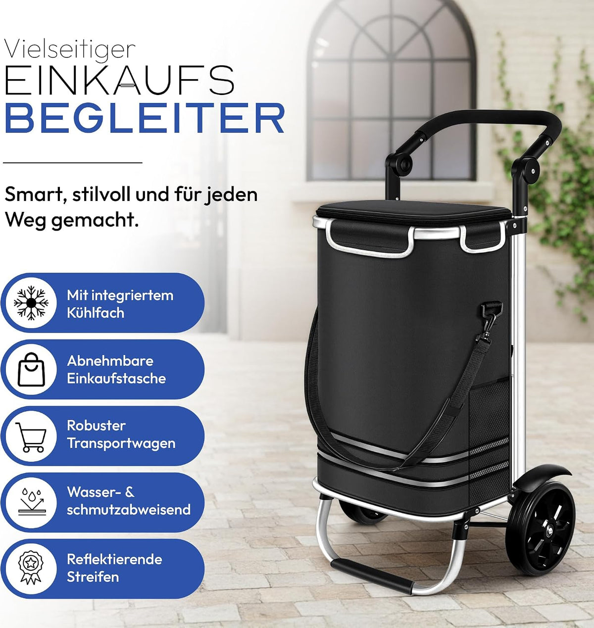 Dimono Einkaufstrolley – Schwarz #Farbe_Schwarz
