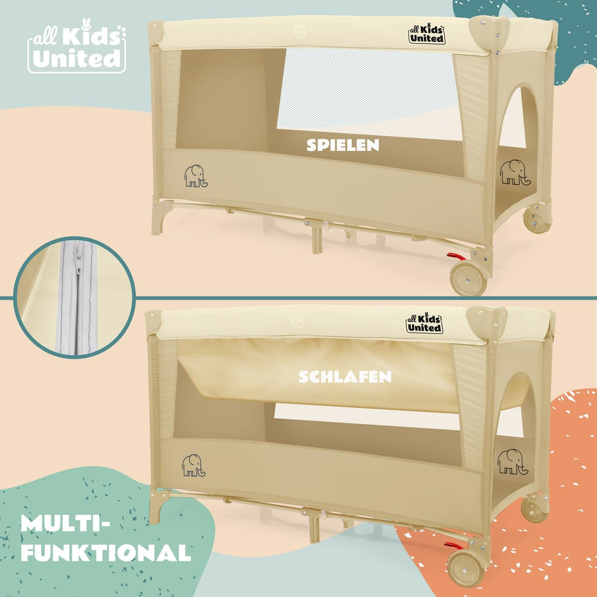 Baby-Reisebett Beige #Farbe_Beige