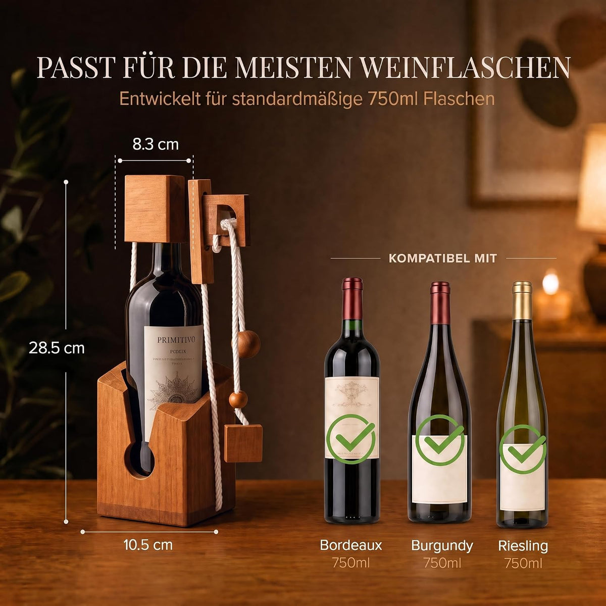 Flaschenpuzzle Holz - Flaschen-Tresor Geduldsspiel Geschenkk