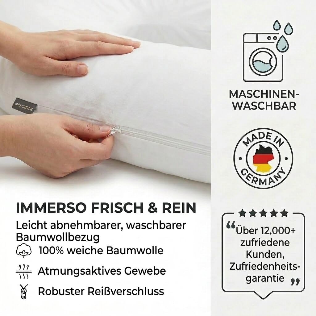 Schwangerschaftskissen & Seitenschläferkissen U-Form Stillkissen #Farbe_Weiß