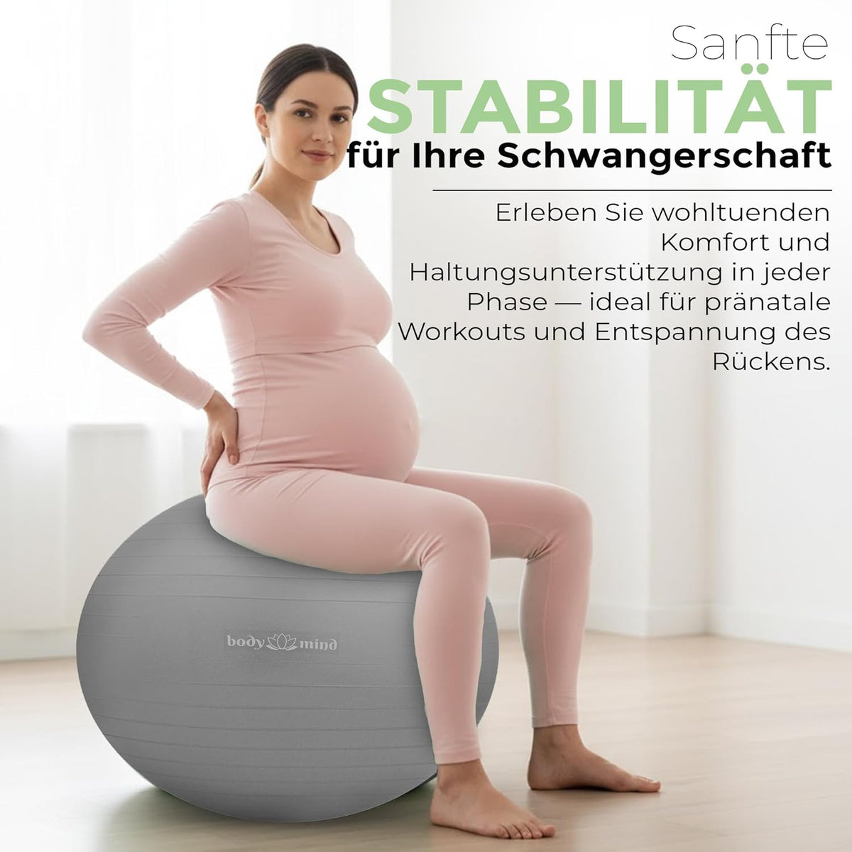 Body & Mind Gymnastikball Grau Detailbild #Farbe_Grau