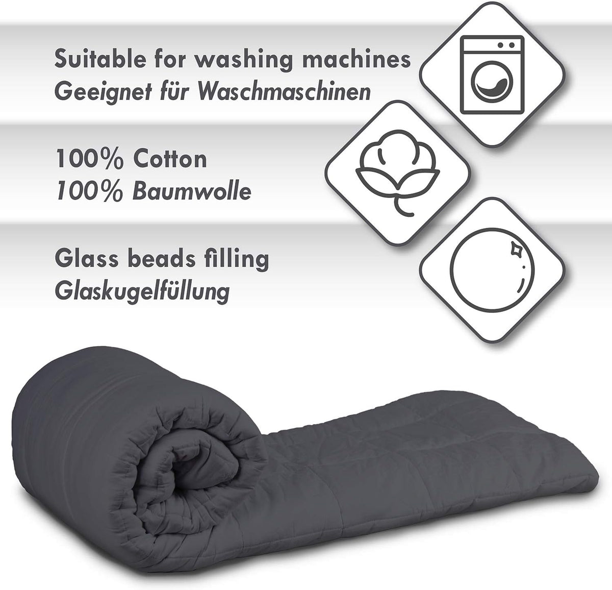 Schwerkraftdecke 8 kg – Grau #Farbe_Grau