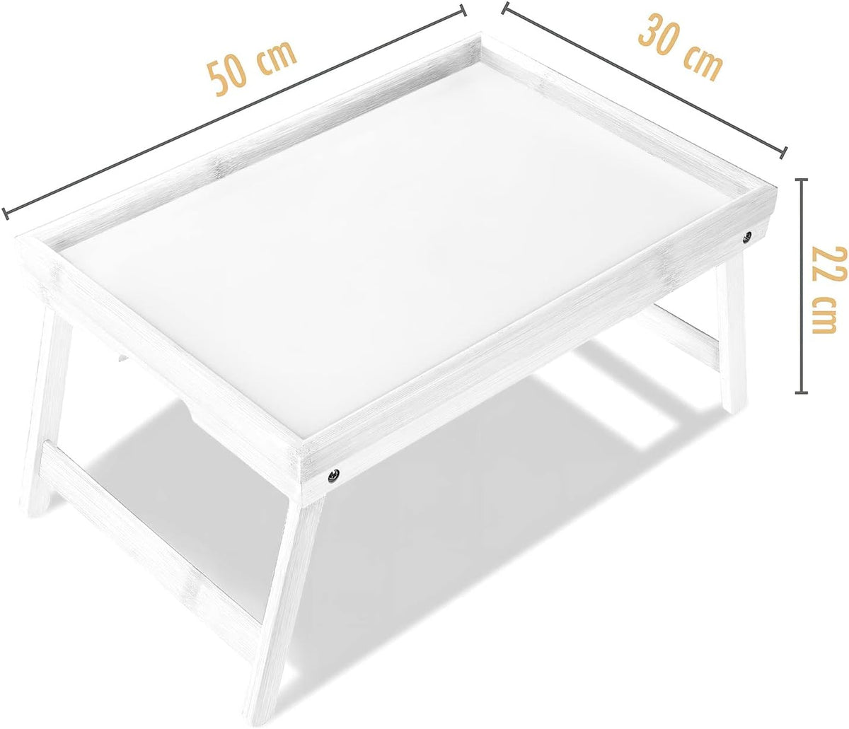 Klappbares Serviertablett aus Bambus für Frühstück im Bett