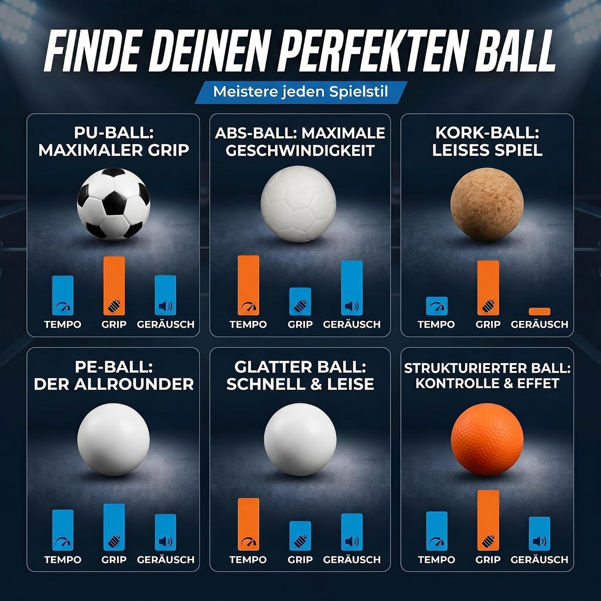12er Set Profi Kickerbälle - 35mm Tischfußball-Bälle für Kickertische #Anzahl_12