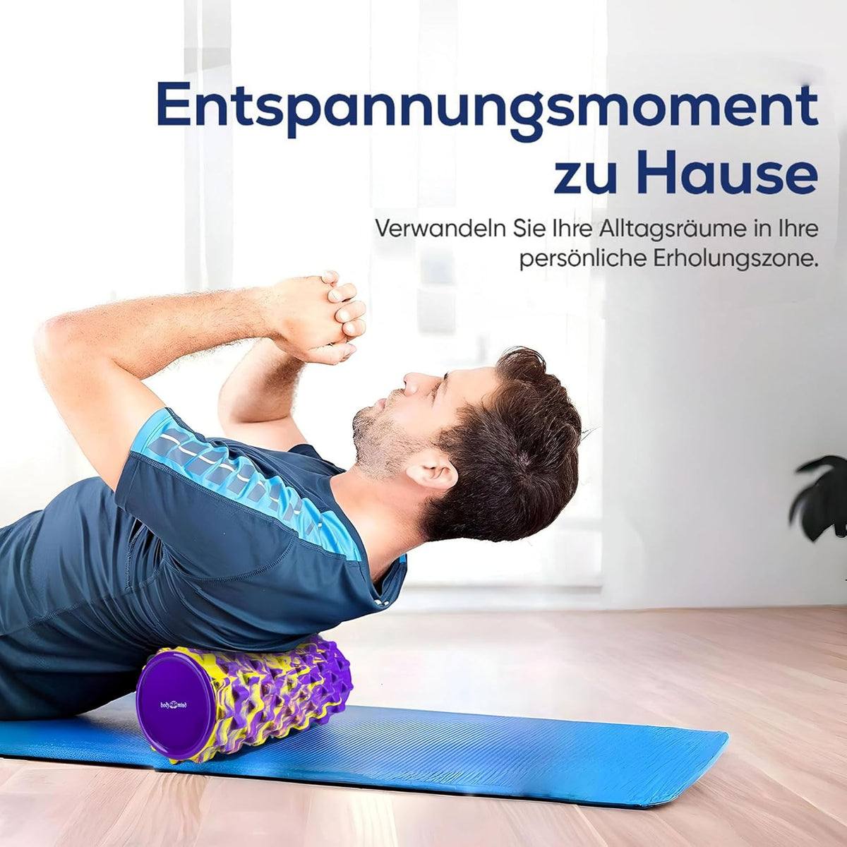 Body & Mind Faszienrolle – Massage-Rolle für Faszientraining #Farbe_Gelb-Lila