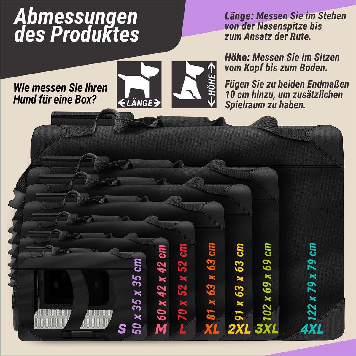 Faltbare Hundetransportbox Gr. L - Stabile Hundebox fürs Auto