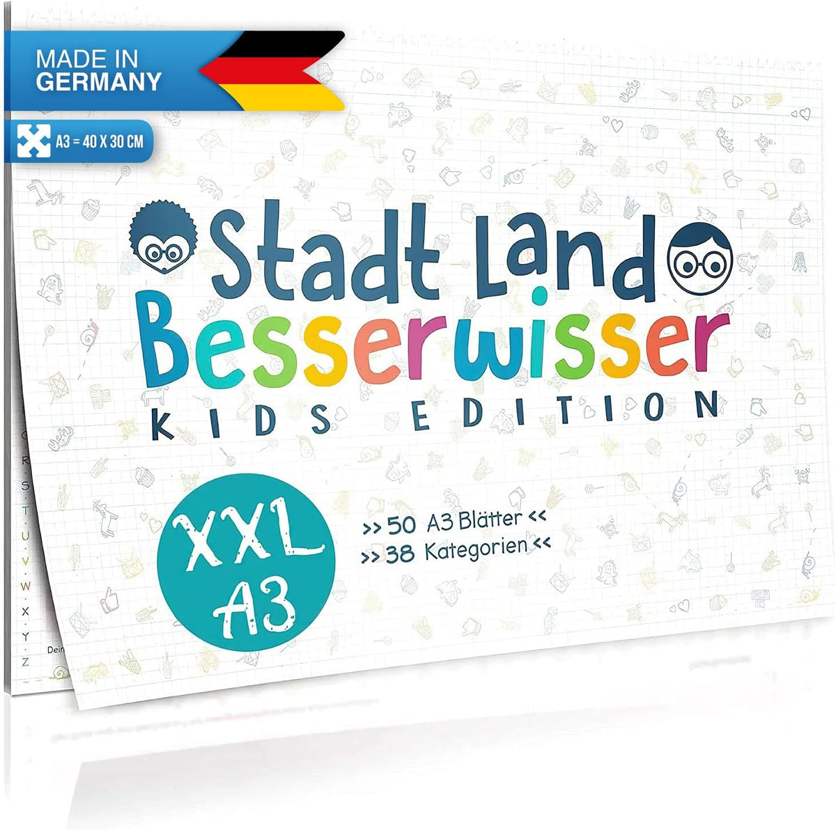 Stadt, Land, Besserwisser Kids - XXL Spiel-Block für Kinder