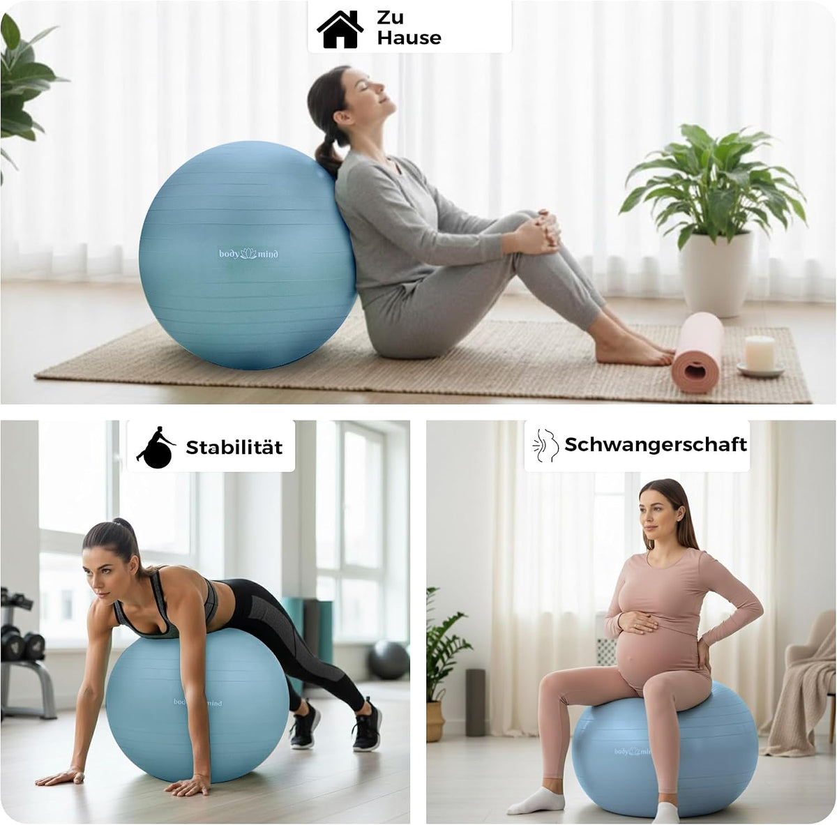 Body & Mind Gymnastikball Blau Detailbild #Farbe_Blau
