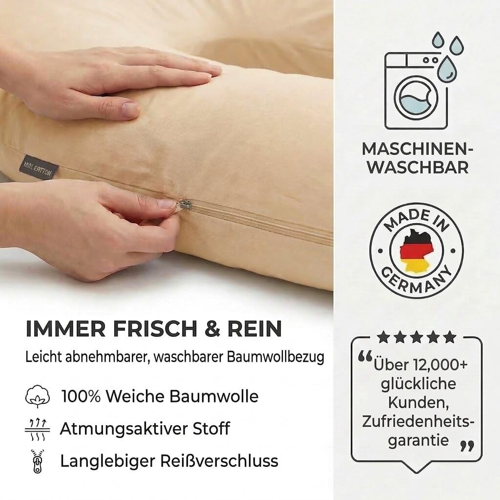 Schwangerschaftskissen & Seitenschläferkissen U-Form Stillkissen #Farbe_Beige