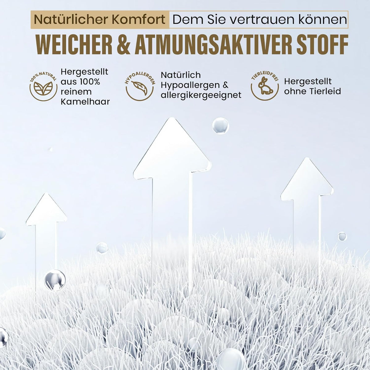 Kamelhaar-Decke Bettdecke 4-Jahreszeiten 135x200cm - Atmungsaktiv