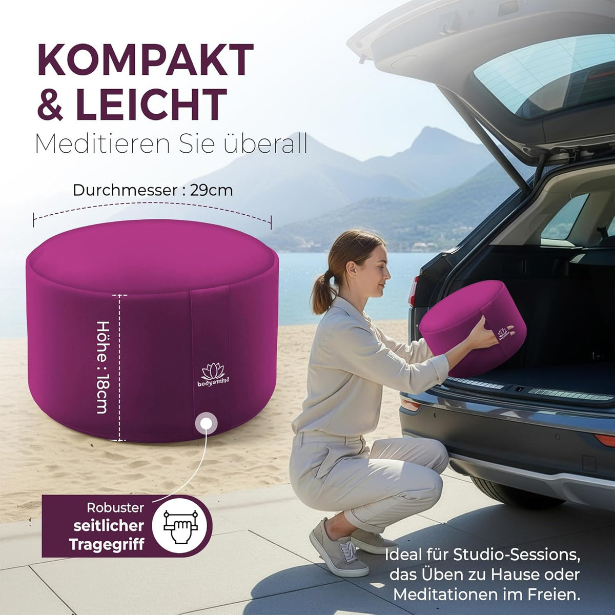 Yoga Meditationskissen - Ergonomisches Bodenkissen zur Entspannung #Farbe_Violett