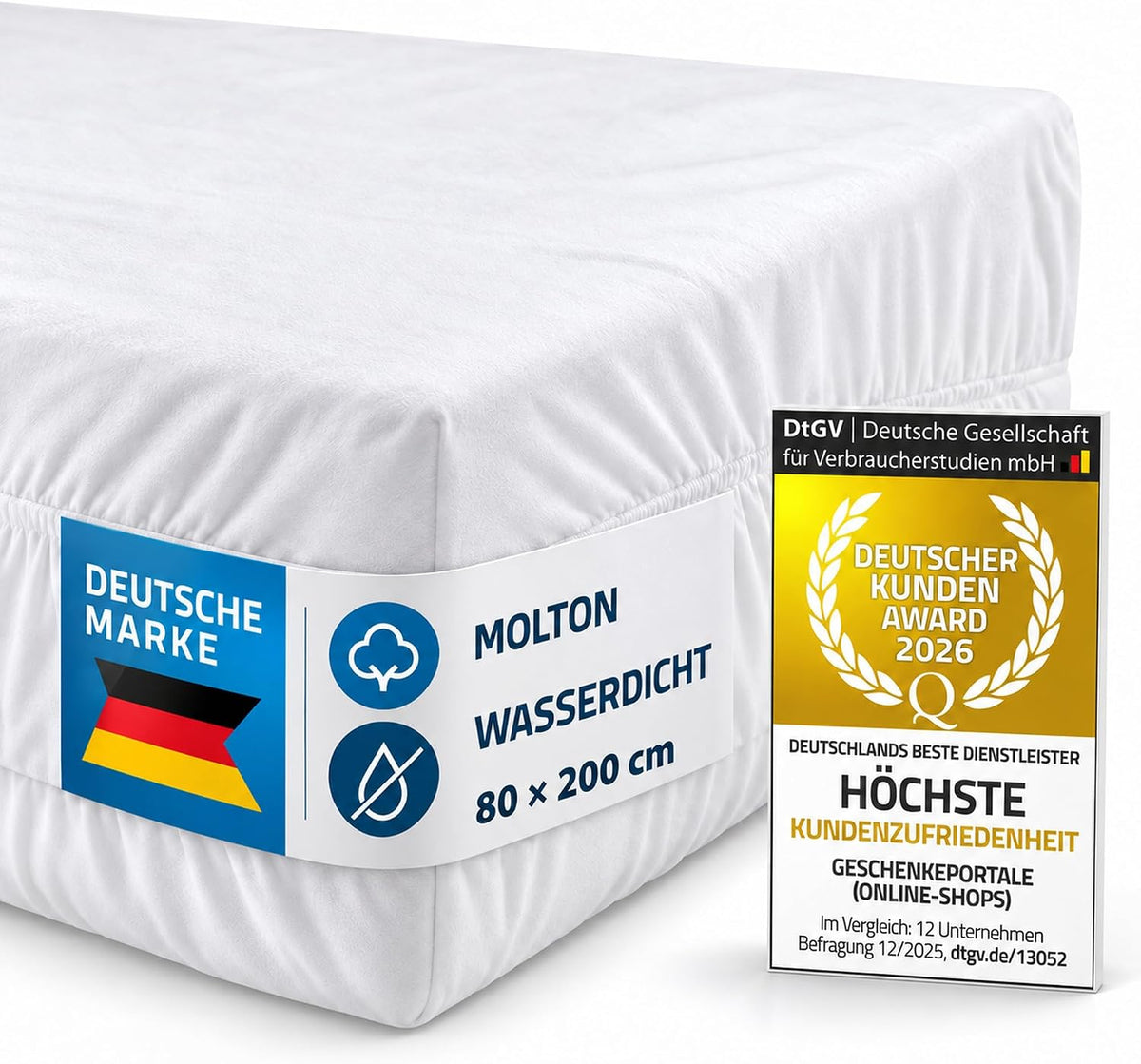 Molton Matratzenschoner 140x200cm - Wasserdichte Betteinlage
