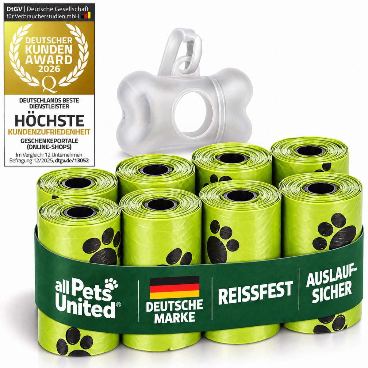 Hundekotbeutel 8 Rollen mit Spender – SKU 87555301