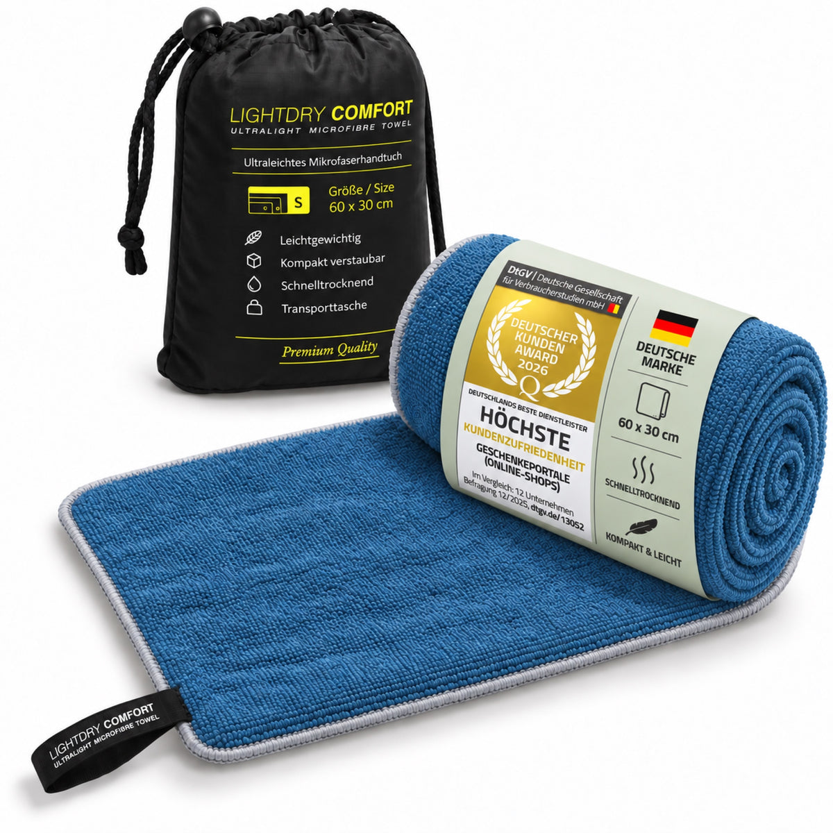 LightDry Mikrofaser-Reisehandtuch Petrol – 60 × 30 cm
