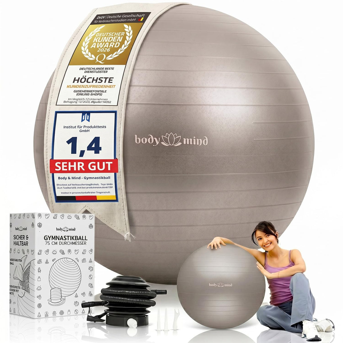 Body & Mind Gymnastikball in Beige – Amazon-Hero B0G25NBTGH #Farbe_Beige