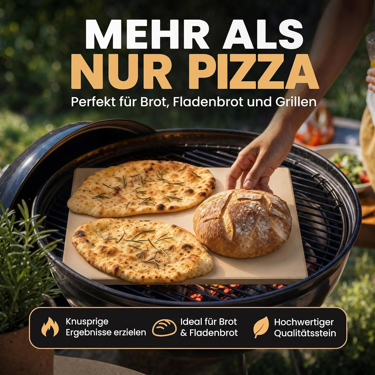 Pizzastein für Backofen & Gasgrill #Variante_Eckig