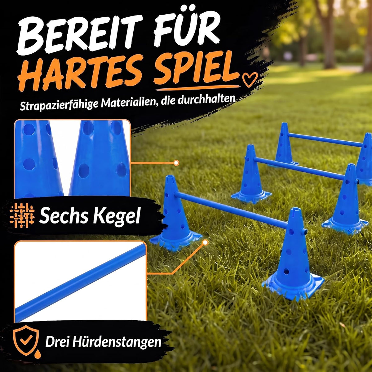 Hunde Agility Tunnel Set 500 cm - Spieltunnel mit Hürden #Variante_Medium