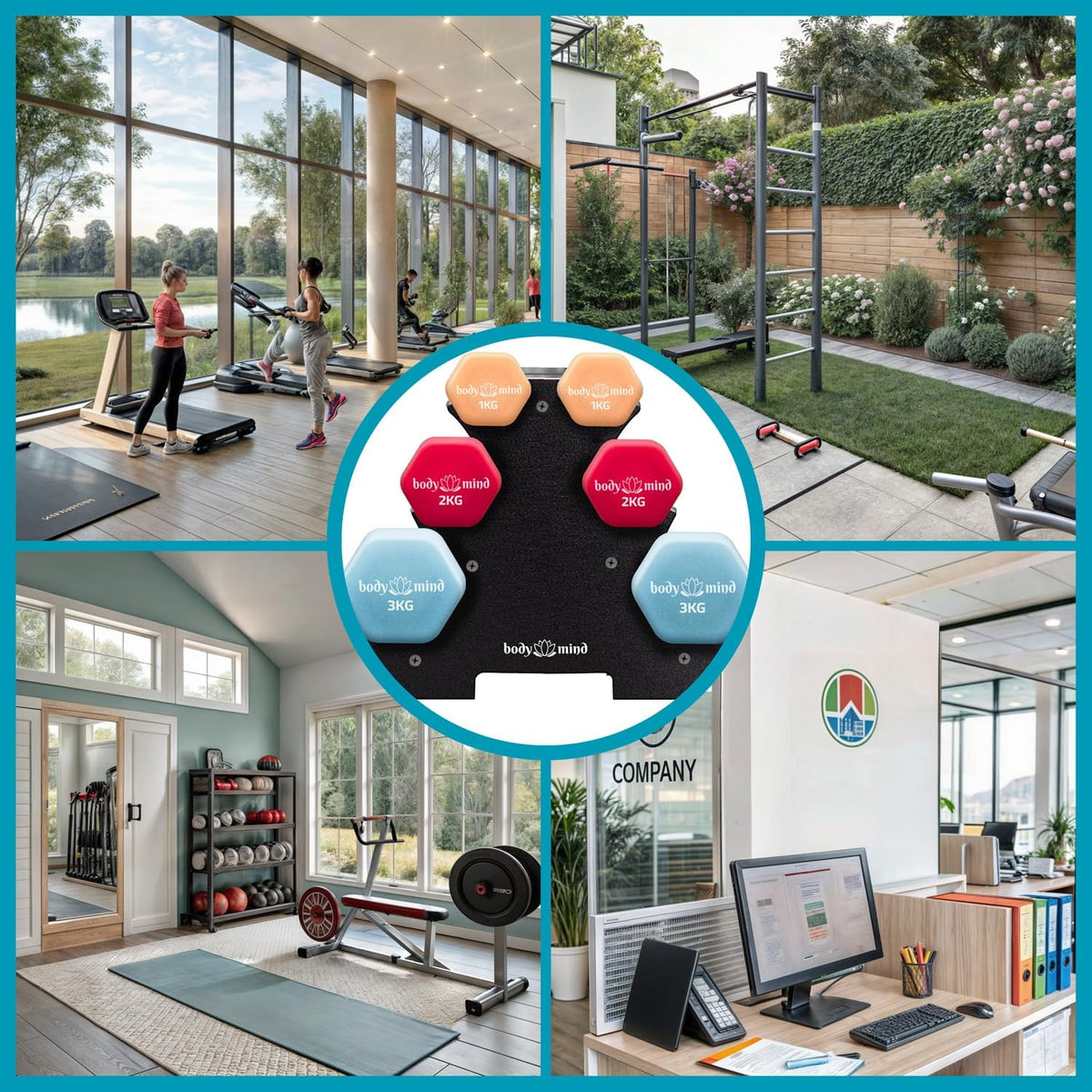 Neopren-Kurzhantel-Set mit Ständer – Platzsparendes Home-Gym #Variante_3 Ebenen - 6 Hanteln