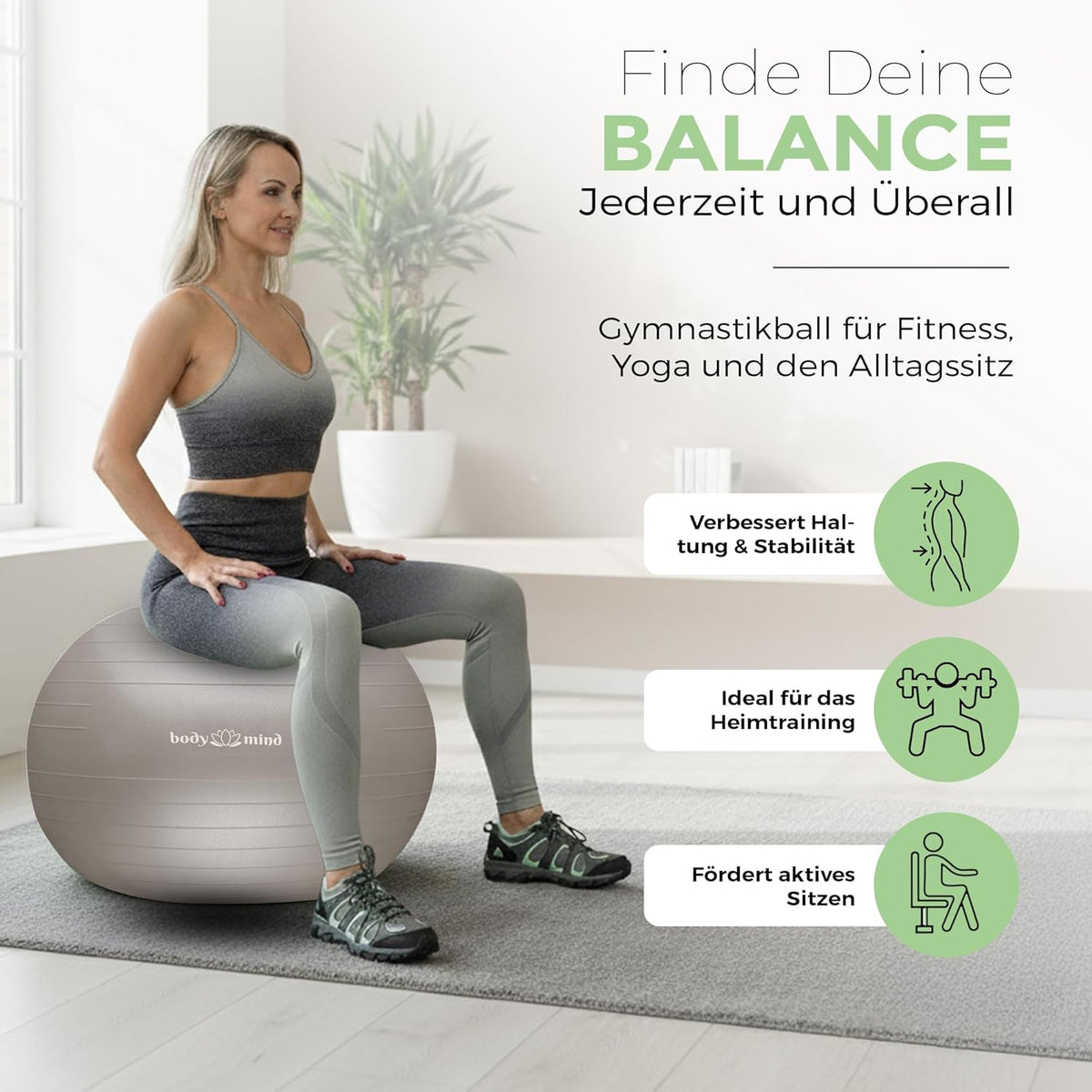 Body & Mind Gymnastikball Beige Detailbild #Farbe_Beige