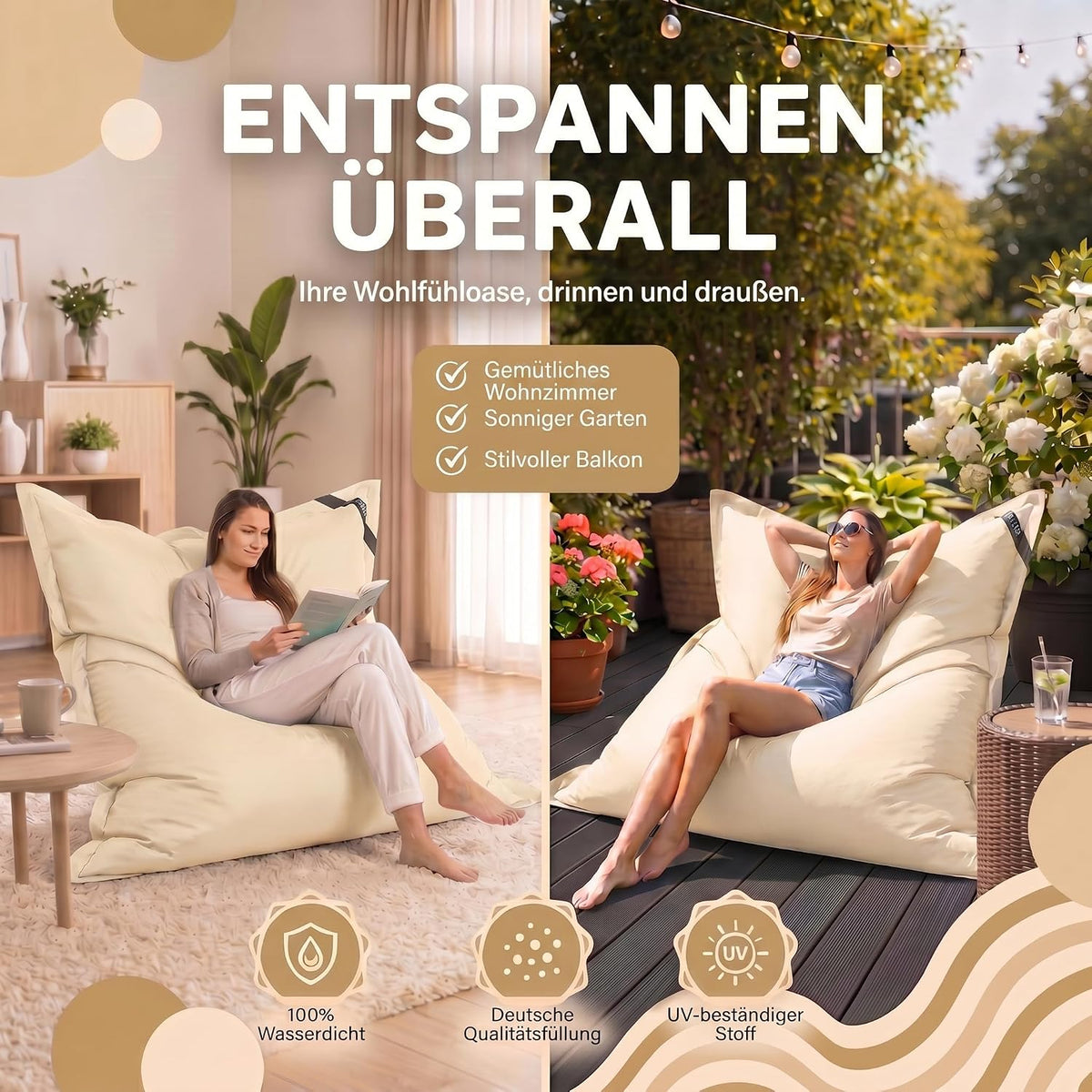 LazyBag XXL – archivierte doppelte Aufnahme (Beige) #Farbe_Archiv