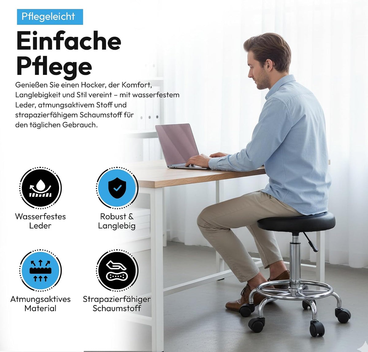 Rollhocker #Farbe_Schwarz