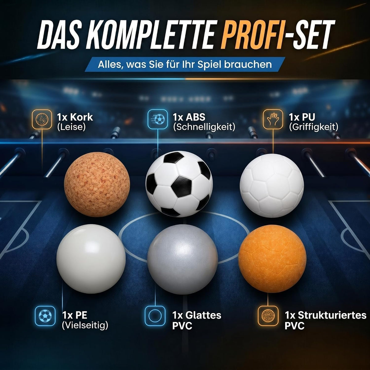 12er Set Profi Kickerbälle - 35mm Tischfußball-Bälle für Kickertische #Anzahl_6