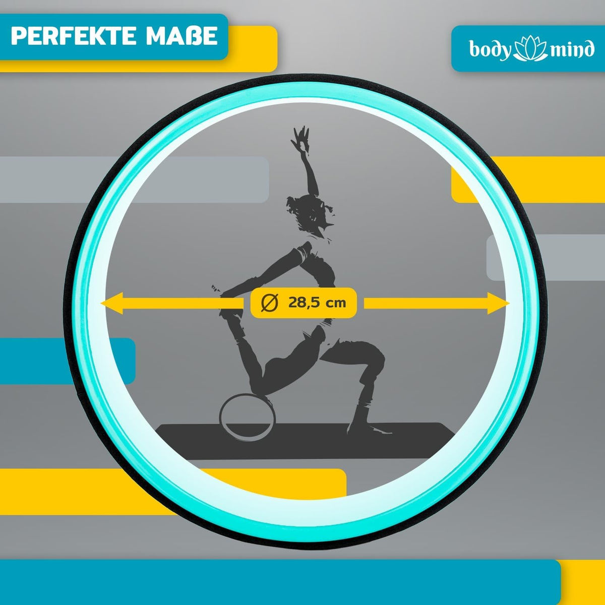 Yoga Rad Body & Mind Dharmarad - Yoga-Rolle für Rücken & Stretching #Farbe_Türkies