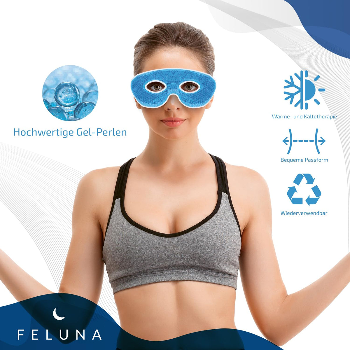 Feluna Gel-Augenmaske – Kühlmaske gegen Migräne & Schwellungen – PT02