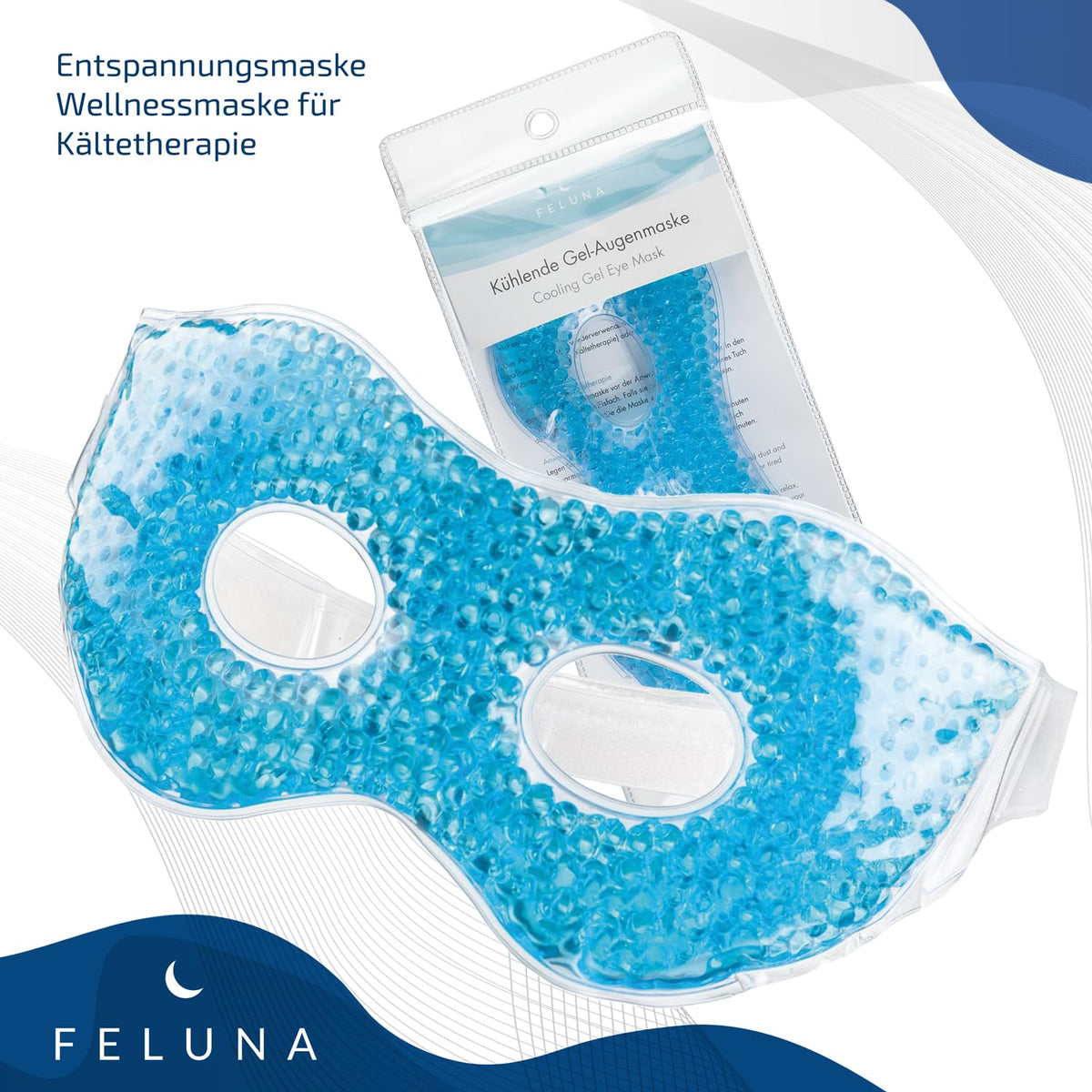 Feluna Gel-Augenmaske – Kühlmaske gegen Migräne & Schwellungen – PT03