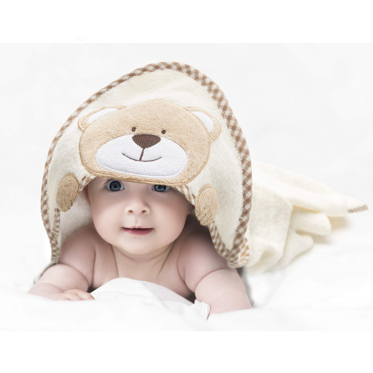 all Kids United Baby Kapuzenhandtuch – 100% Baumwolle Affen-Design – Hauptbild
