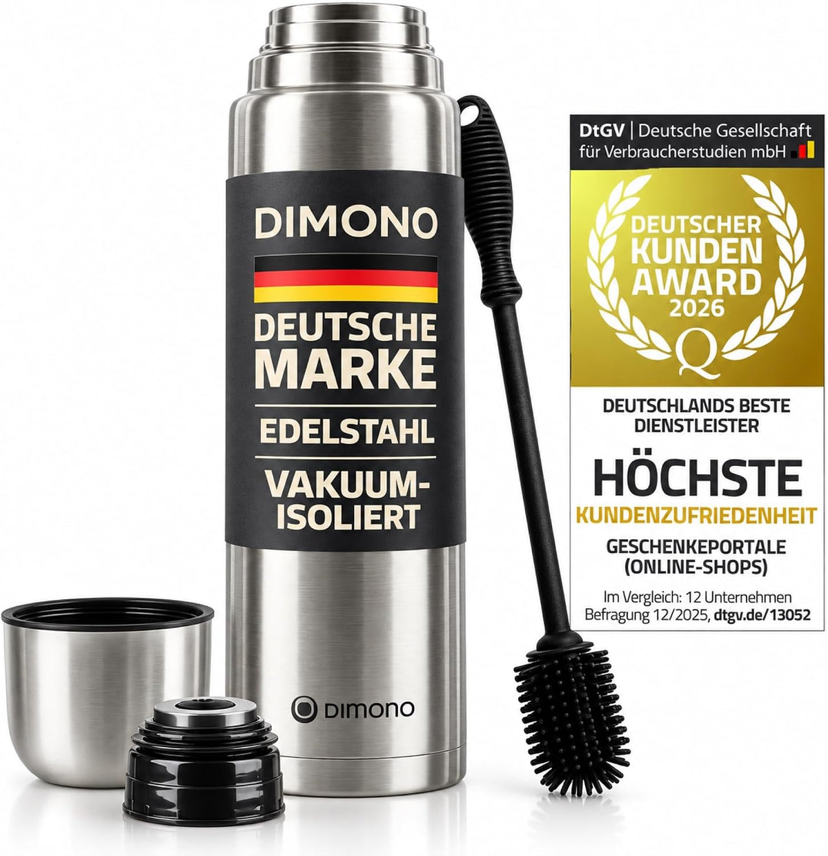 DIMONO Thermosflasche Edelstahl – 500 ml und 1000 ml