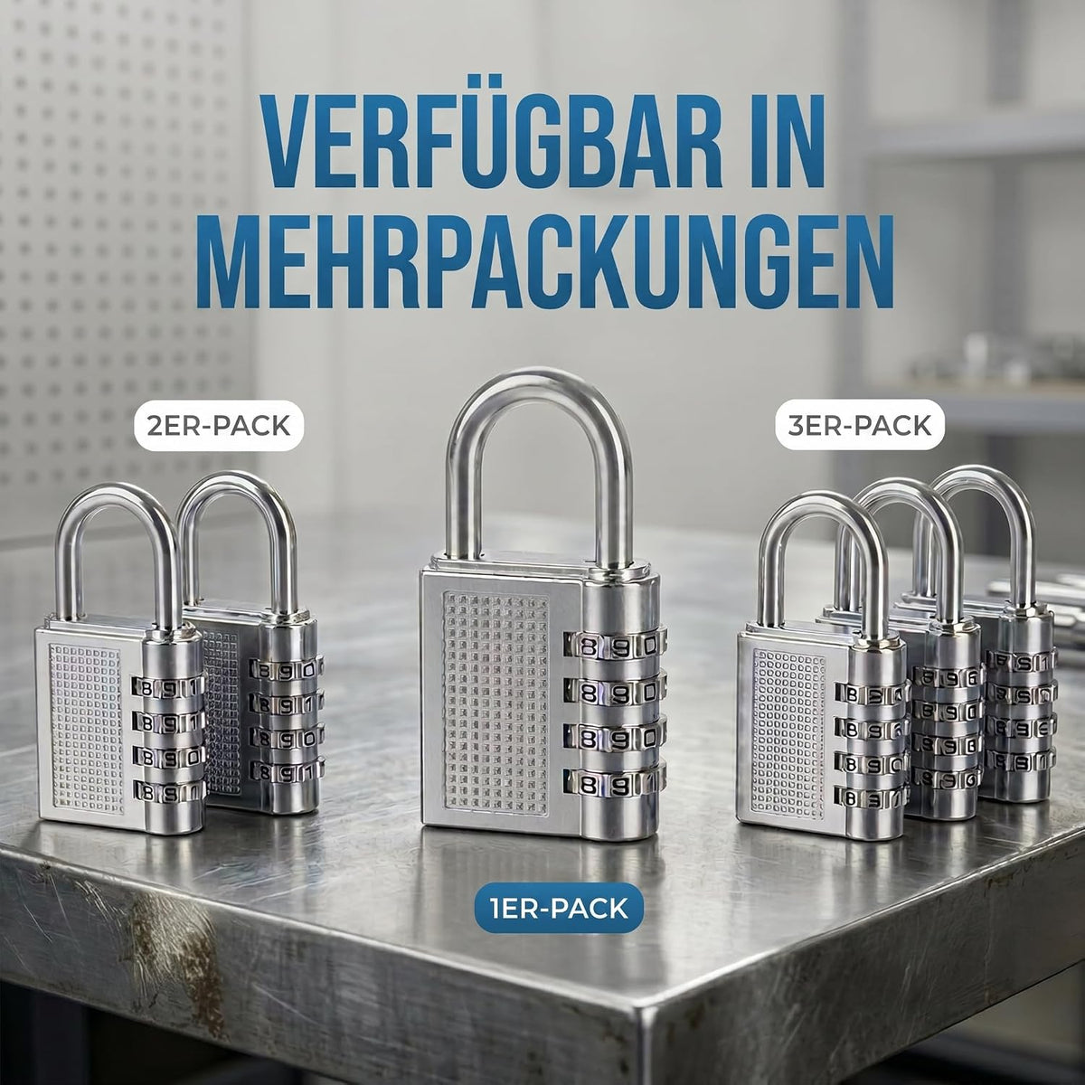 Zahlenschloss Vorhängeschloss mit 4-stelligem Code - Robust & Sicher #Anzahl_1